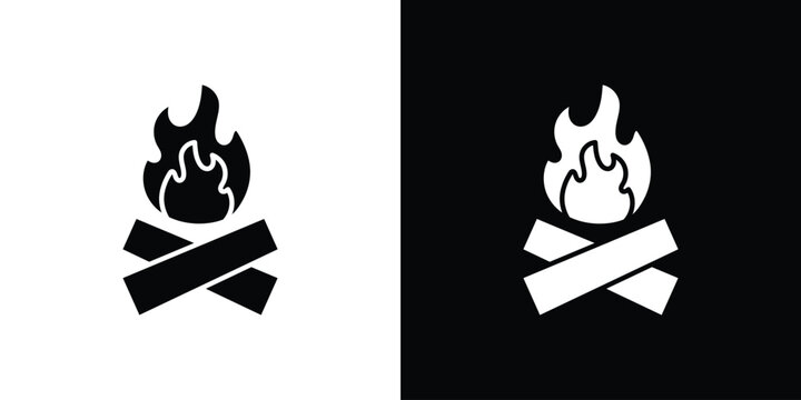 Campfire icon vector logos set