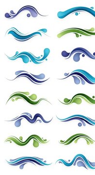 Colorful Abstract Wave Brush Strokes Collection.