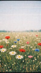 Obraz premium Vibrant wildflower meadow mobile wallpaper