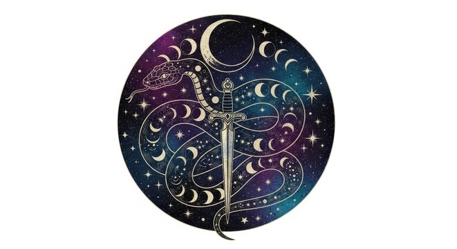 Colorful Celestial Wall Clock with Moon and Stars Design.