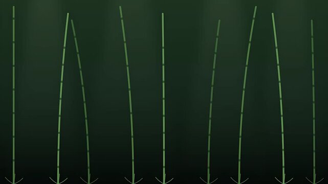 Repeating vertical green bamboo stalks background with downward pointing arrows sequence loop seamless motion graphic nature element decoration for presentation video