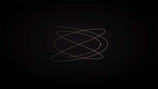Glowing abstract planetary orbits crossing paths complex energy field simulation futuristic science background loop