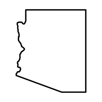 arizona state map line icon