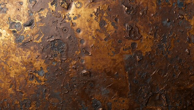 Close-up of Rusted Metal Surface Showing Textured Corrosion and Oxidation