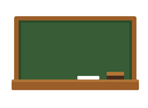 Green school chalkboard blackboard with chalk and eraser icon
