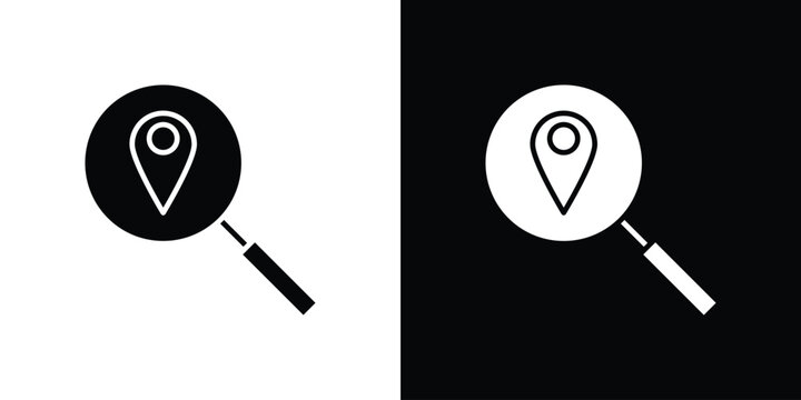 Search Location icon simple logo set