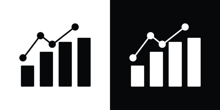 Stats icon simple logo set