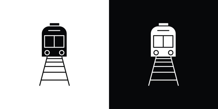 Train icon simple logo set