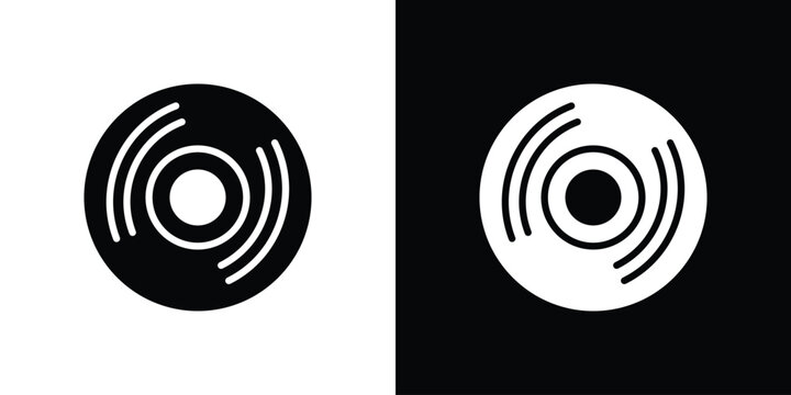 Vinyl icon simple logo set