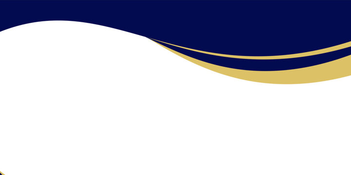 Elegant luxury navy blue and gold wave background. Abstract dynamic fluid wavy lines banner template for corporate certificate, business card or premium wedding invitation.