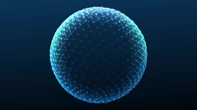 Futuristic Network Globe Background - Seamlessly Looping 4K Technology Animation