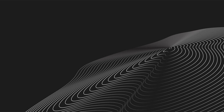 Abstract 3D perspective topographic line map background