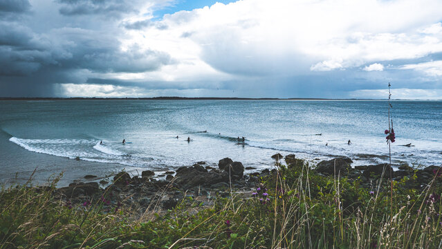 coastal scenery calm day calm ocean sea new zealand riverton southland summer travel