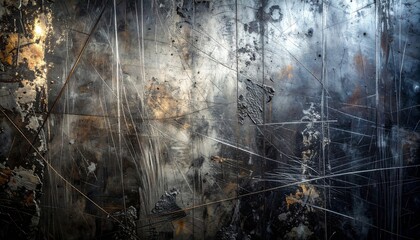 Fototapeta premium Grungy dark metallic wall texture with rust and rivets