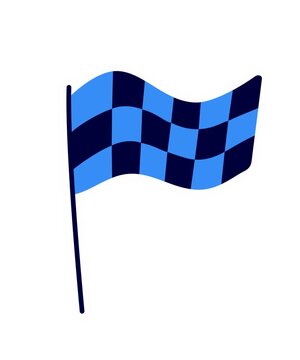 checkered flag isolated on white
