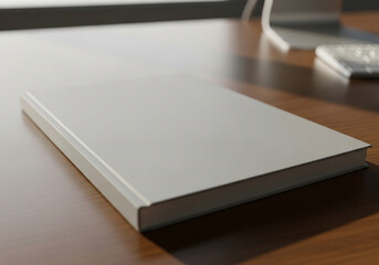 Fototapeta premium Closed Book on a Desk Surface.