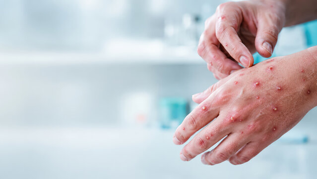 Mpox Symptoms with Pustular Rash and Itchy Skin on Hands