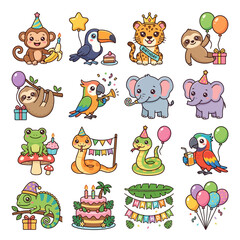 Fototapeta premium Party Animals Jungle Celebration.