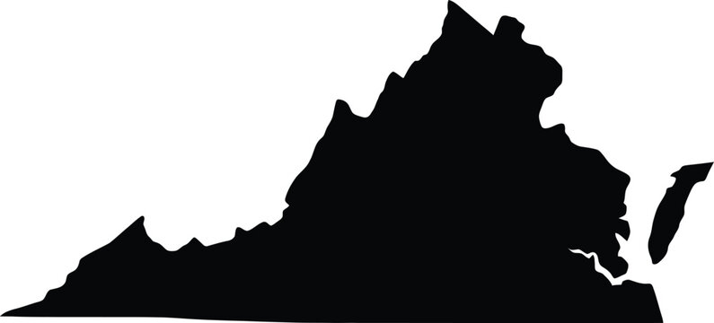 Virginia state map silhouette black outline