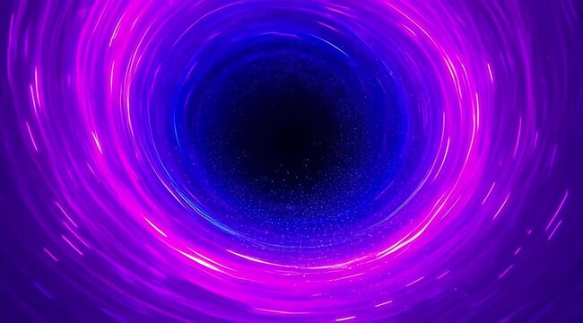 Abstract circular motion of blue light particles creating a cosmic tunnel vortex effect, perfect for sci-fi backgrounds