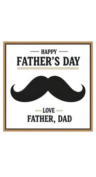 Happy Fathers Day Card with Mustache Design.