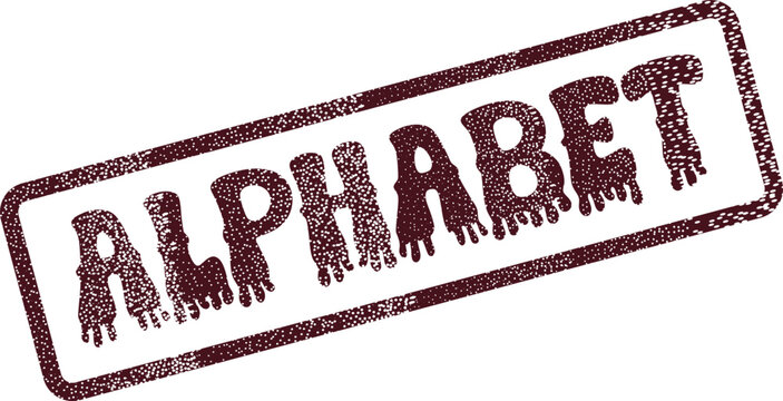 Alphabet grunge rubber stamp text for educational learning and language development