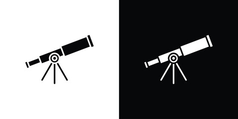 Telescope icon line art pictogram bundle. EPS10 © Haider