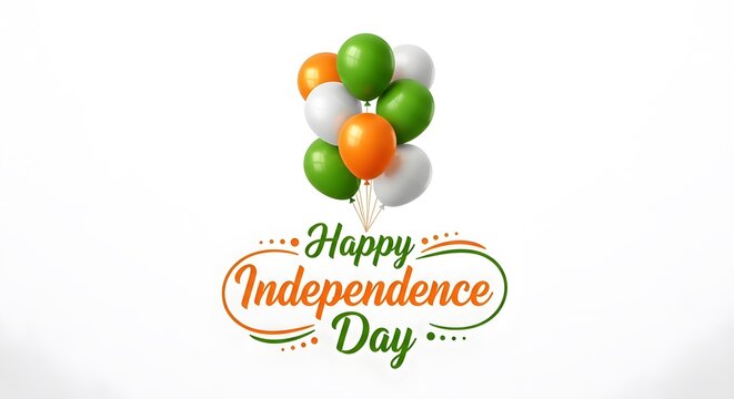 Happy independence day celebration with balloons