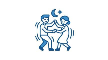 Obraz premium Man and woman dancing together slowly.