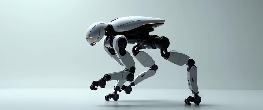 Robot creature in motion showcasing advanced design and agility
