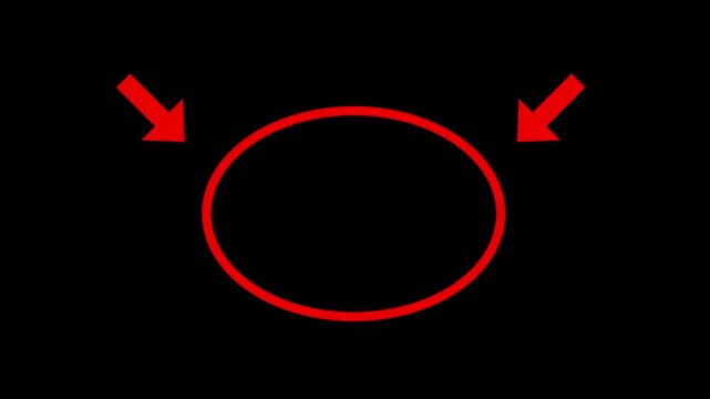 Doodle Red circle highlight with arrow pointing on transparent background