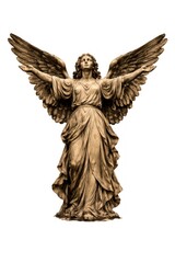 Obraz premium Statue of an angel with outstretched wings in a flowing robe.