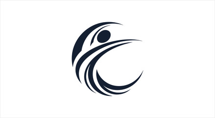 Abstract Human Figure Silhouette in Dynamic Motion. © Firza