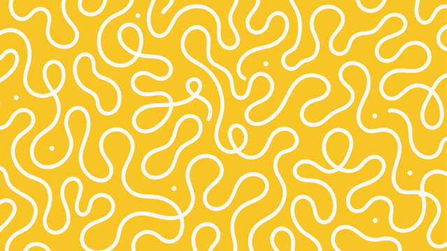 Yellow Squiggle Pattern Vector for Modern Graphic Background