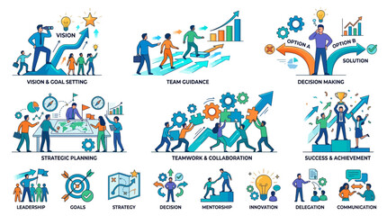 Fototapeta premium Business professionals engaged in teamwork and strategy planning with graphs
