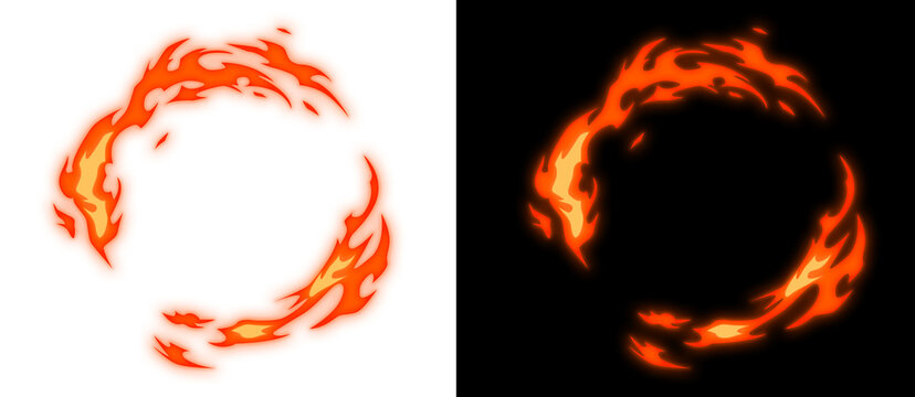 Anime Style Fire Effect Vector_03