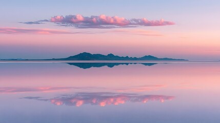 Vast Salt Flats Mirror Reflection at Pastel Twilight © Tharshan