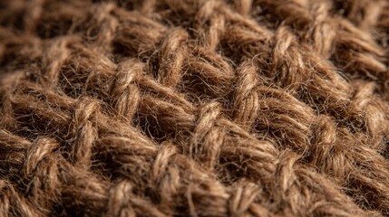 Fototapeta premium Woven jute sack cross pattern close up