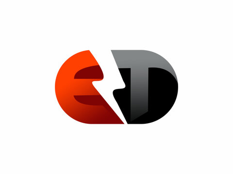 Dynamic Energy Letter ET ED Monogram Logo with Lightning Bolt Symbol Power Corporate Brand Identity Vector Template