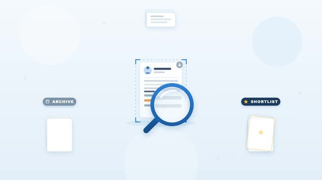 Applicant tracking system analyzing candidate resume and sorting into shortlist or archive
