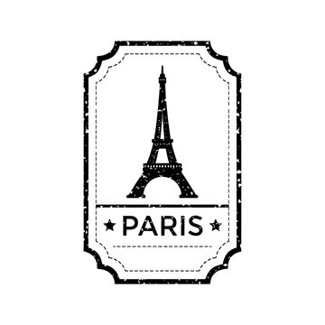 Vintage Eiffel Tower Paris illustration.