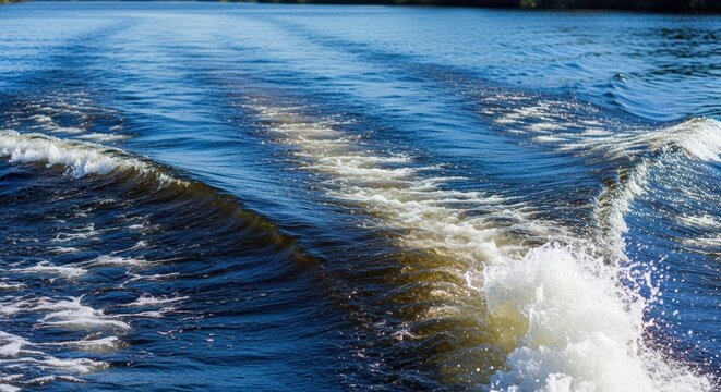 Powerful ocean waves crashing in bright sunlight.