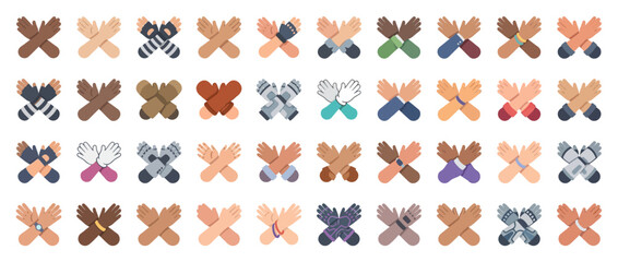 Fototapeta premium Flat vector illustration of human arms crossed in a confident gesture of authority
