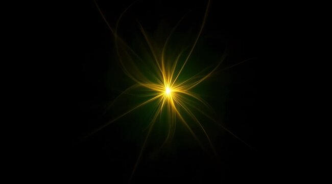 Abstract swirling golden light lines on a dark background, rotating glowing energy beams creating a vortex, dynamic motion visuals for digital tech