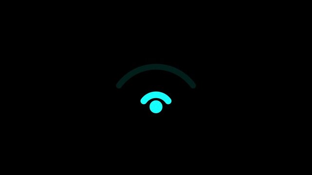 Animation of .w i f i. icon on White background 4 K video animation...