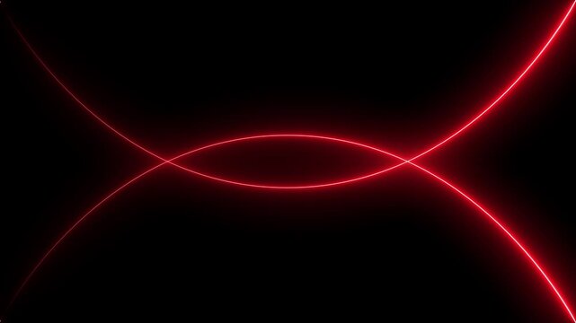 Abstract red light curves glowing on a dark black background creating a modern digital wave pattern with bright neon lines and smooth motion trails for technology or futuristic graphic design concept
