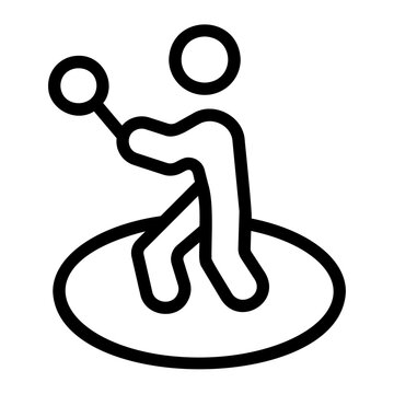 Hammer throw Line Icon