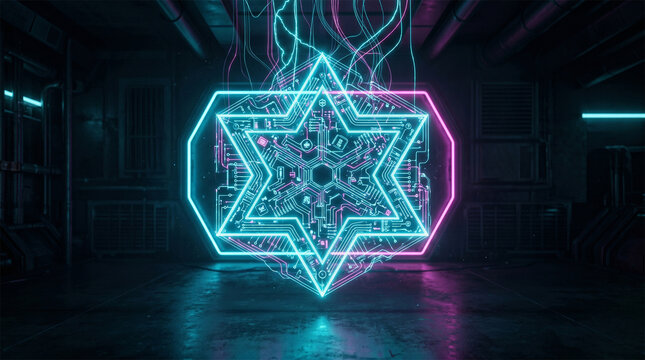 Holographic Hexagram Circuit Symbol