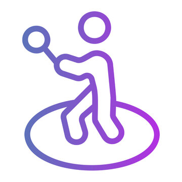 Hammer throw Line Gradient Icon