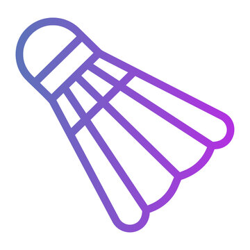 Shuttlecock Line Gradient Icon